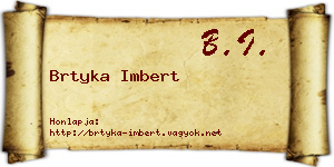 Brtyka Imbert névjegykártya